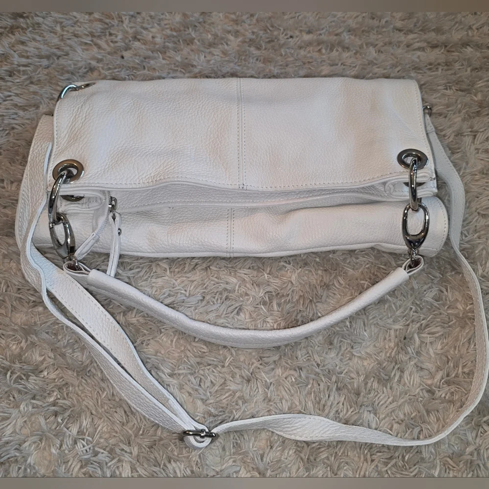 Valentina White Pebbled Leather Bag